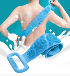 Silicone Back Scrubber Bath Belts - Bath Accessory Designed For Body Exfoliation And Daily Hygiene Routine (Random Color)